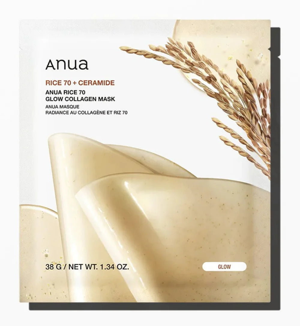 Anua_Rice_70_Glow_Collagen_Mask ANUA RICE70+CERAMIDE GLOW COLLAGEN MASK 38G - Image 1