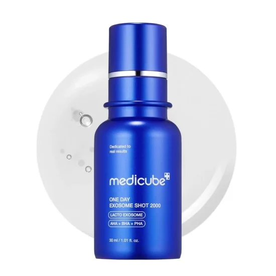 Medicube - One Day Exosome Shot Pore Ampoule 2000 30ml-550x550.jpg Medicube - One Day Exosome Shot Pore Ampoule 2000 30ml - Image 1
