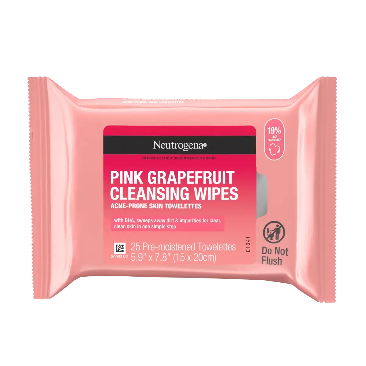 NTG_70501061626_Oil_Free_Cleansing_Wipes_Pink_Grapefruit_25ct_00000 NEUTROGENAACNE WASH WIPES 25CS PINK GRAPEFRUIT - Image 1