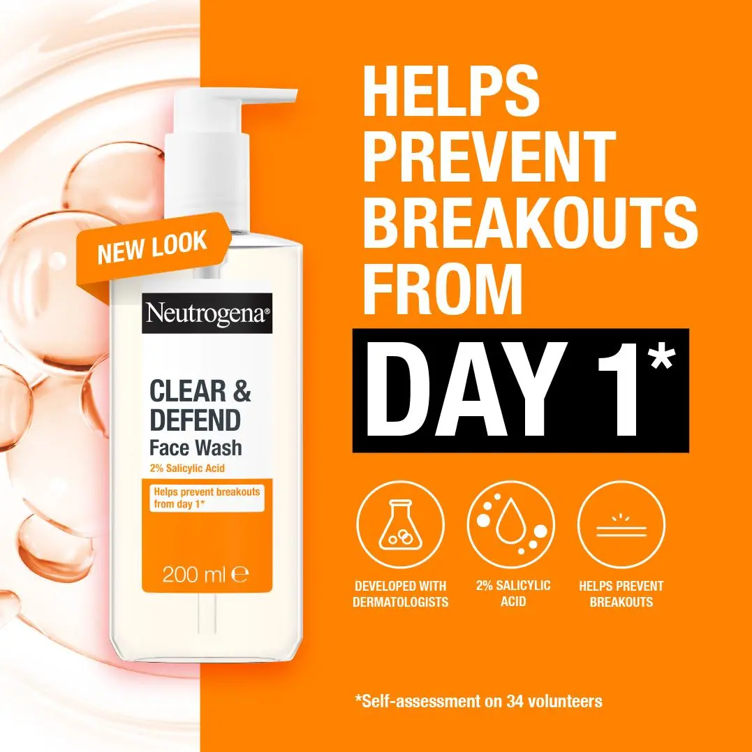 NEUTROGENA CLEAR & DEFEND FACIAL WASH 200ML - Image 5