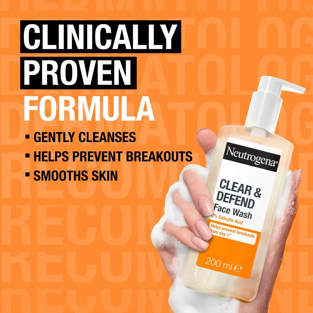 NEUTROGENA CLEAR & DEFEND FACIAL WASH 200ML - Image 6
