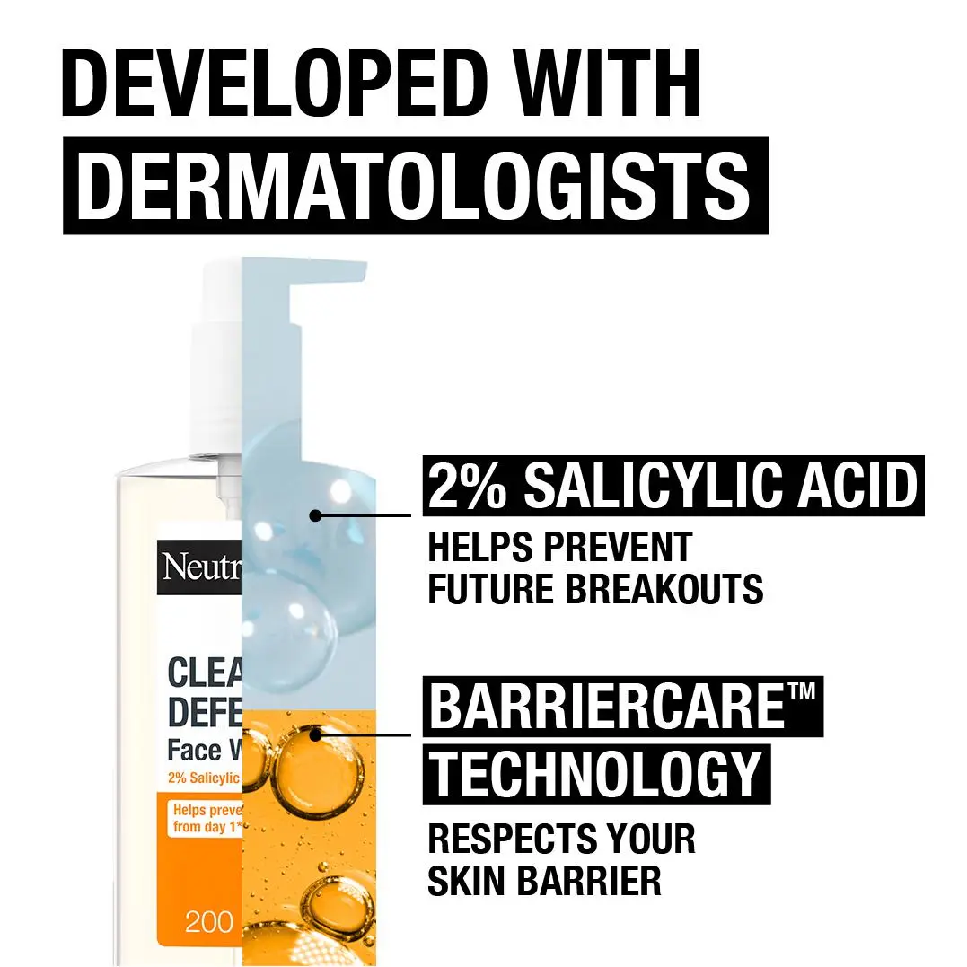 NEUTROGENA CLEAR & DEFEND FACIAL WASH 200ML - Image 2