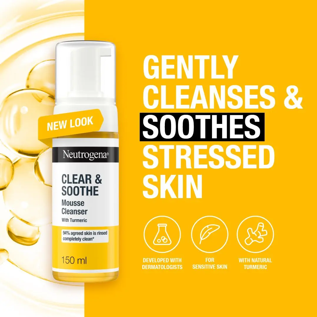 NEUTROGENA CLEAR & SOOTHE MOUSSE CLEANSER 150ML - Image 3