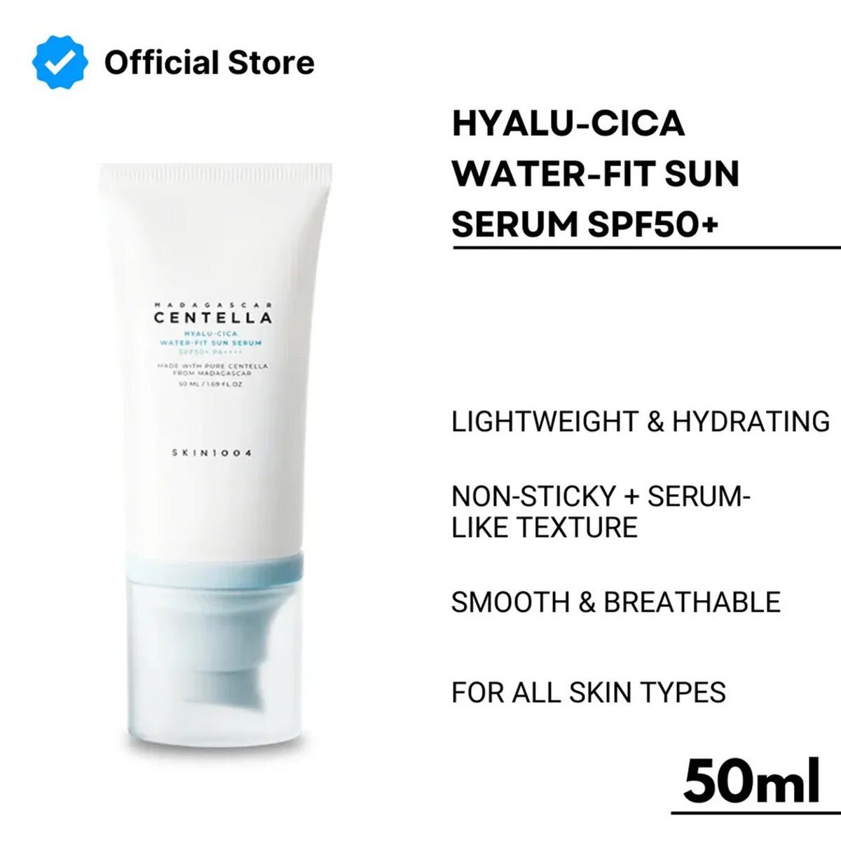 pL67TY.8809576261592 CENTELLA HYALU-CICA WATER-FIT SUN SERUM SPF50+PA++ 50ML - Image 1